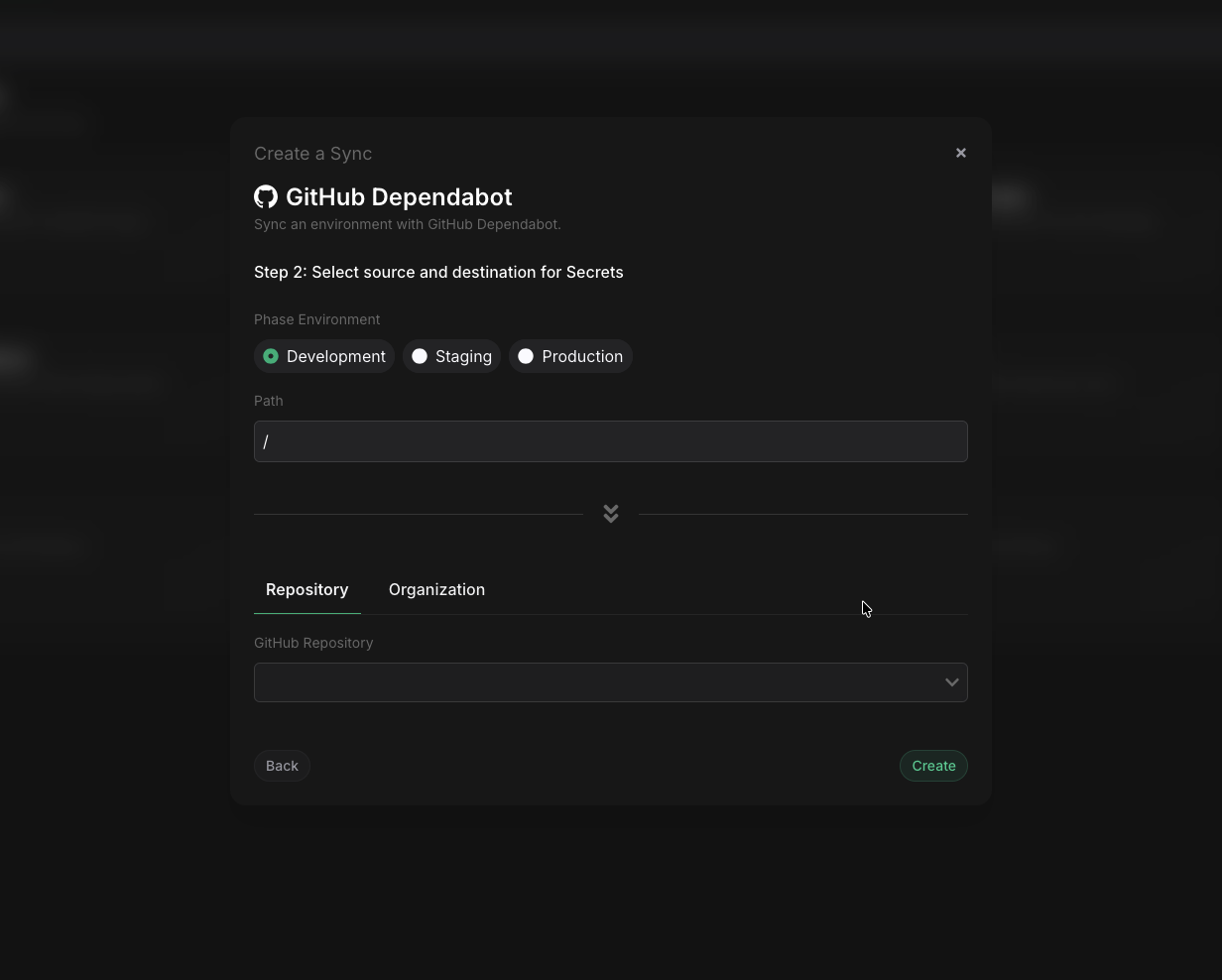Configure sync